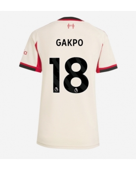 Billige Fotballdrakt Liverpool Cody Gakpo #18 Replika Bortedrakt Dame 2025-26 Kortermet Billige Fotballdrakt Liverpool Cody Gakpo #18 Replika Bortedrakt Dame 2025-26 Kortermet